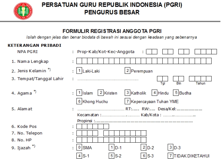 Pendaftaran PGRI Buru Selatan - Persatuan Guru Republik Indonesia Cabang Buru Selatan